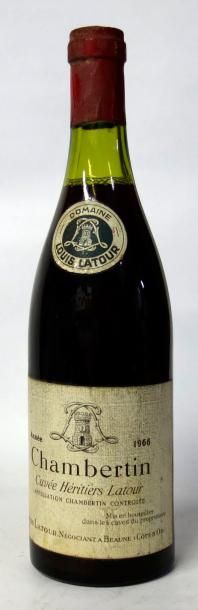 VINS ROUGES DE BOURGOGNE 1 Bouteille CHAMBERTIN GRAND CRU « CUVÉE HÉRITIERS LATOUR...