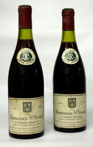 VINS ROUGES DE BOURGOGNE 2 Bouteilles ROMANÉE St. VIVANT « LES 4 JOURNAUX » L. LATOUR...