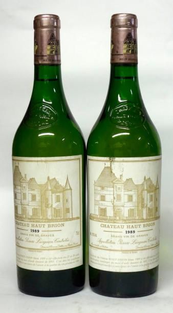 VINS BLANCS DE BORDEAUX 2 Bouteilles CHÂTEAU HAUT BRION PESSAC LÉOGNAN BLANC 1989...