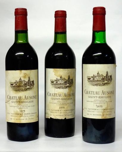 VINS ROUGES DE BORDEAUX 3 Bouteilles CHÂTEAU AUSONE 1er CRU CLASSÉ A St. ÉMILION...