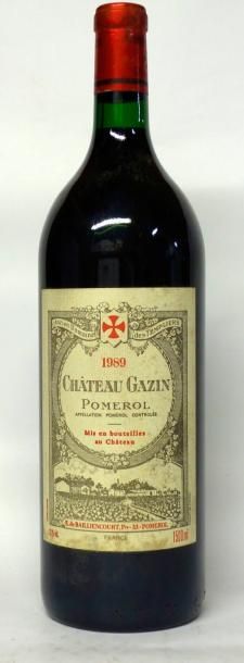 VINS ROUGES DE BORDEAUX 1 Magnum CHÂTEAU GAZIN POMEROL 1989 Étiquette légèrement...