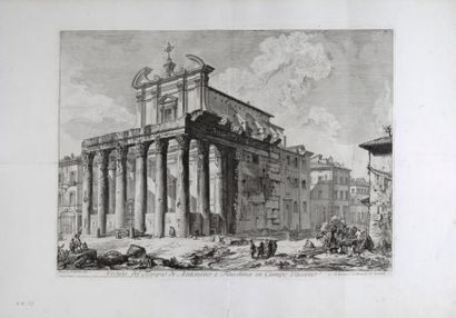 Giovanni Battista PIRANESI Planche tirée des Vedute di Roma, épreuve pliée en huit,...