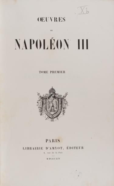 null NAPOLEON III. OEuvres. 4 volumes gd in-8 reliés ½ chagrin bleu, dos à nerfs...