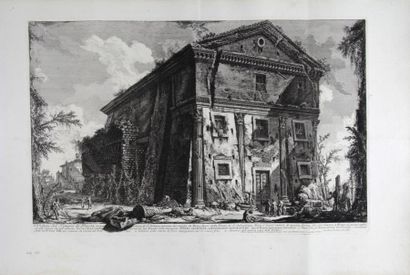 Giovanni Battista PIRANESI Planche tirée des Vedute di Roma, épreuve pliée en huit,...