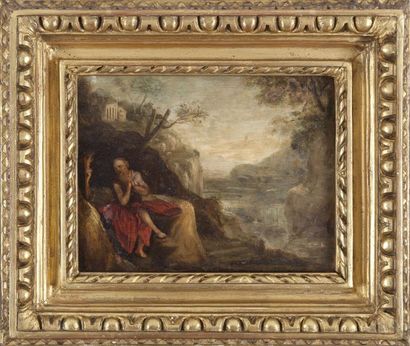 null «Saint Jérôme dans le désert» Huile sur panneau. 17,5 x 22,5 cm