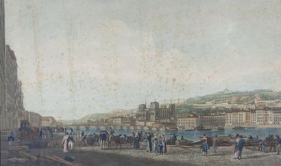 Lyon, début du XIXe siècle Gravé par Philibert-Louis DEBUCOURT (1755-1832) «Vue de...
