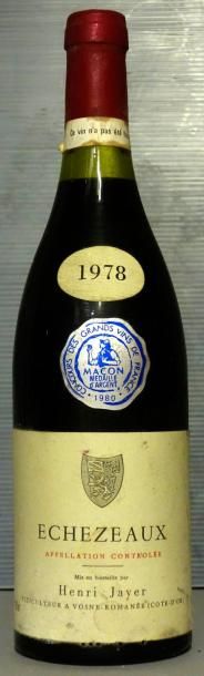 null 1 Bouteille ECHEZEAUX -HENRI JAYER 1978 Etiquette légèrement tachée. Label lightly...