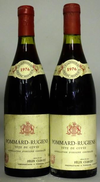 null 2 Bouteilles POMMARD RUGIENS TÊTE DE CUVÉE 1976 FÉLIX CLERGET