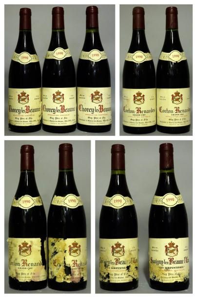 null 9 Bouteilles DOMAINE GAY P & F 3 CHOREY-LES-BEA1 1990; 4 CORTON RENARDES 1990;...