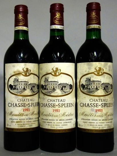 null 3 Bouteilles CHASSE SPLEEN 1981