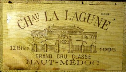 null 12 Bouteilles CHÂTEAU LA LAGUNE 1995 Caisse bois d'origine. Original wood c...