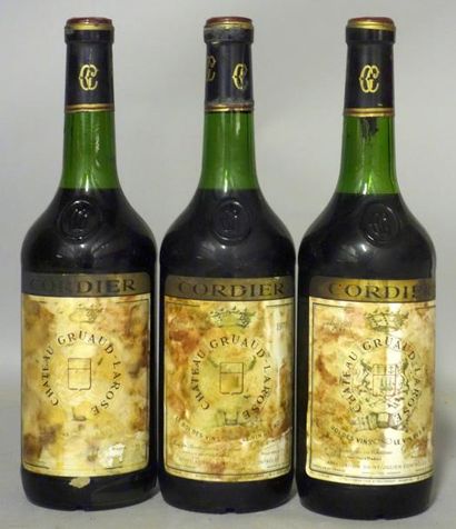 3 Bouteilles CHÂTEAU GRUAUD-LAROSE 1970 Étiquettes...