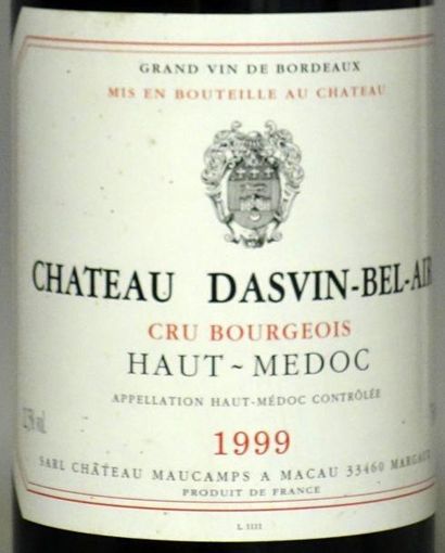 null 12 Bouteilles CHÂTEAU DASVIN BEL-AIR 1999 Caisse bois d'origine. Original wood...