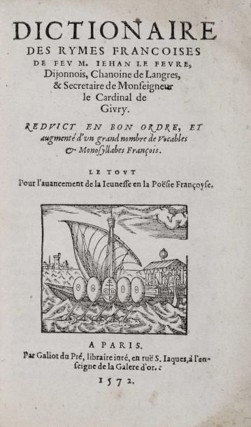 [Livres du XVIe s.]. LE FEVRE (Jean, 1493-1565,...