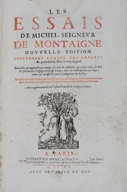 MONTAIGNE (Michel de) Les Essais. Nouvelle édition exactement purgée des défauts...