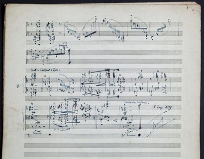 BOULEZ (Pierre) " Notations " pour piano. Manuscrit musical autographe signé (non...