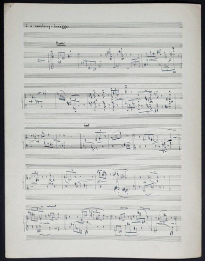 BOULEZ (Pierre) Variations-rondeau pour piano. Manuscrit musical autographe signé...