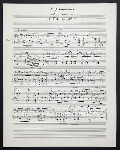 NOUVEAU (Henri) (1901-1959) Oeuvres pour Piano, 1934-1946. Cinq Manuscrits et une...