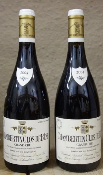 null 2 Bouteilles Chambertin Clos de Beze 2004 A. Rousseau Étiquettes légèrement...