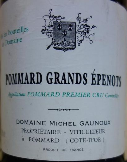 null 9 Bouteilles Pommard Grands Epenots 1996 Gaunoux Étiquettes tachée, 1 déchirée....