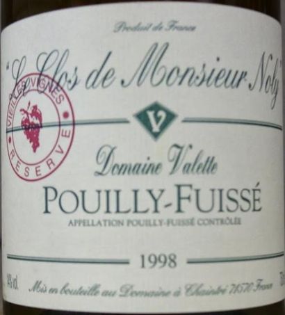 null 12 Bouteilles: 1 Pouilly Fuisse «Clos de M. Noly» Domaine de Valette 1 Bouteille...