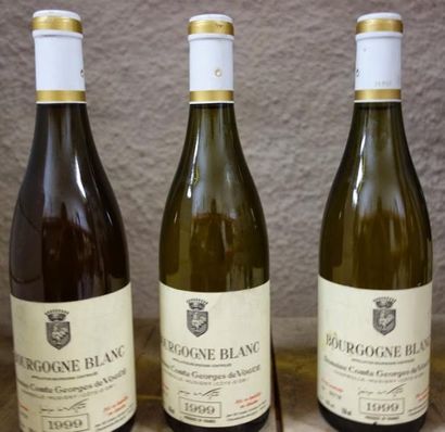 null 3 Bouteilles Bourgogne Blanc - De Vogue 1999 Étiquettes marquées. Labels bin...