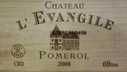 null 6 Bouteilles Château L'Evangile 2008 Pomerol Caisse bois d'origine Original...