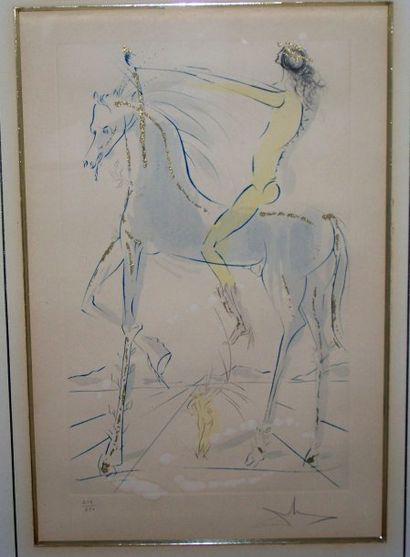 SALVADOR DALI. (1904-1989). Bien-aimée tu es loyale comme une compagnie de cheval,...
