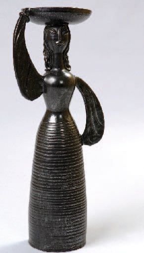 LJUBA NAUMOVITCH (1898-1955) / ATELIER DU GRAND CHENE. Importante sculpture en céramique...