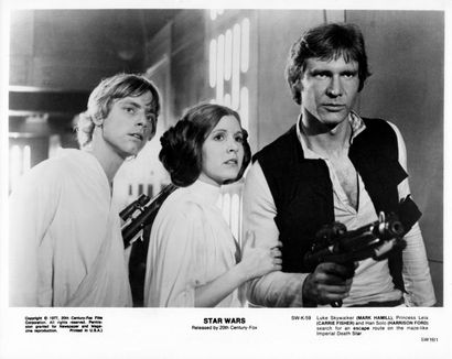 null LA GUERRE DES ÉTOILES / STAR WARS Mark Hamill, Carrie Fisher, Harrison Ford,...