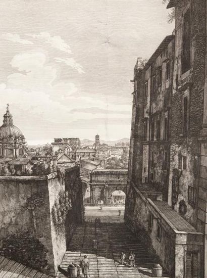 Luigi Rossini (1790-1857) Ensemble de 27 planches tirées des Vedute di Roma antica,...
