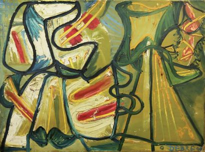 Olivier DEBRE (1920-1999) Composition, 1948. Toile signée en bas à droite et datée,...