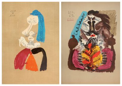 D'aprés Pablo Picasso (1881-1973) Mousquetaires. Deux planches pour les affiches...