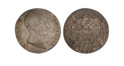 null NAPOLEON I (1804-14). 5 francs tête nue, an 12 (1803-4), Toulouse. G 579. TTB...