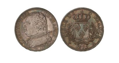 null LOUIS XVIII (1815-1824). 5 francs buste habillé, 1815 Paris. G 591. Superbe,...