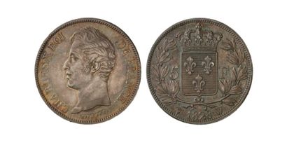  CHARLES X (1824-1830). 5 francs, 1818 Lille. G 644. Presque superbe/superbe.