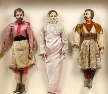null Quatre marionnettes en cire de l'Opera dei Puppi représentant Angélique et probablement...
