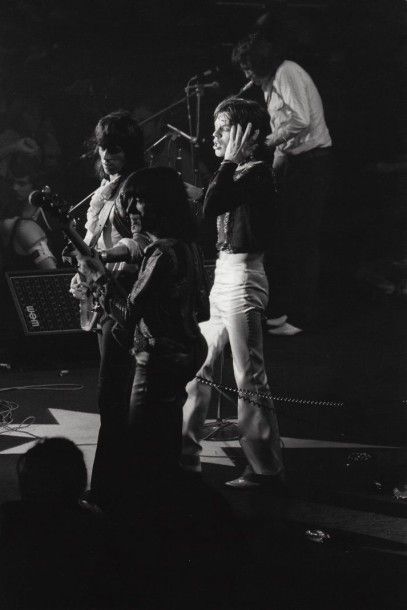 null MICK JAGGER, KEITH RICHARDS ET BILL WYMAN Concert des Rolling Stones au Palais...