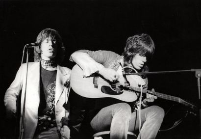 null MICK JAGGER ET KEITH RICHARDS Concert des Rolling Stones au Palais des sports,...