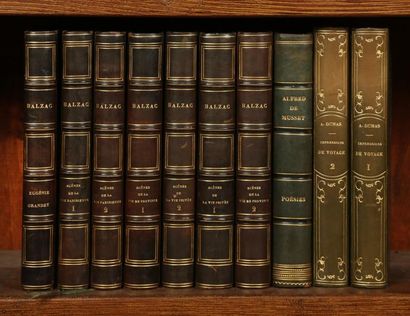 MUSSET (Alfred de) Poésies complètes. 1 vol. in-8 de III- 436 pp. relié ½ basane,...