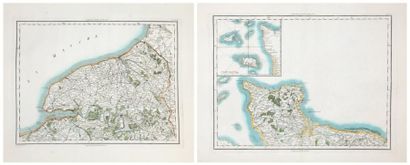 L'ISLE (Guillaume de) Carte de Normandie - s.d. (XVIIIe) Belle carte pliée (format...