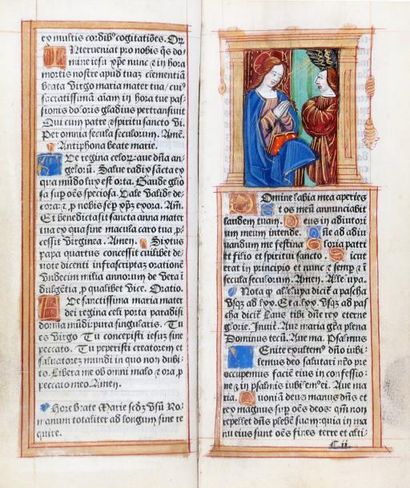 null LIVRE D'HEURES de la Vierge. 1 vol. pt in-8 de 96 ff. de vélin. Impression à...