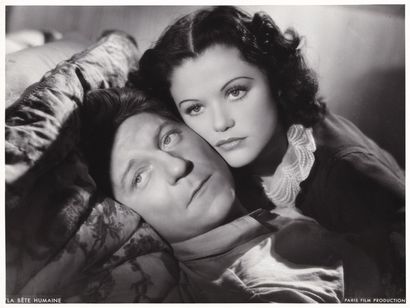  LA BÊTE HUMAINE Simone Simon et Jean Gabin dans le film de Jean Renoir (1938). Épreuve...