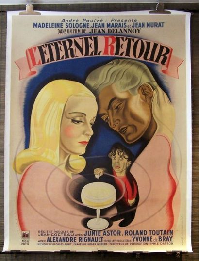 L’Eternel Retour Jean Delannoy, 1943
Madeleine Sologne , Jean Marais
120x160 cm
Entoilée,...