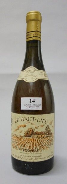 null 1 Bouteille VOUVRAY 1er Tri "Le Haut Lieu" DOMAINE HUET 1989 Etiquette légèrement...