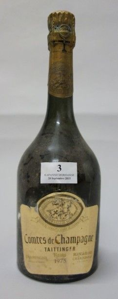 null 1 Bouteille CHAMPAGNE TAITTINGER "Comtes de Champagne" 1975 Etiquette légèrement...