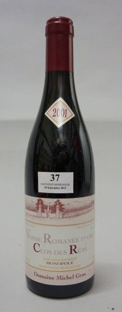 null 1 Bouteille VOSNE ROMANEE 1er cru "Clos des Réas" M. GROS 2001