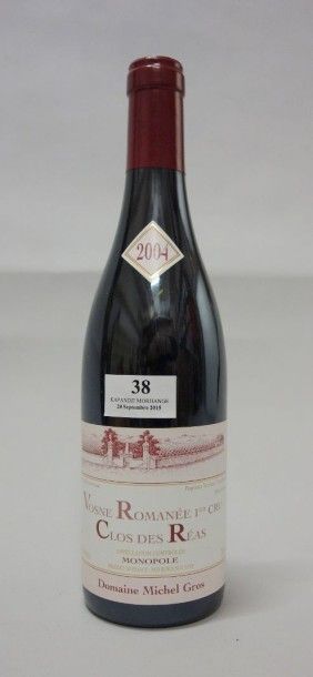 null 1 Bouteille VOSNE ROMANEE 1er cru "Clos des Réas" M. GROS 2004