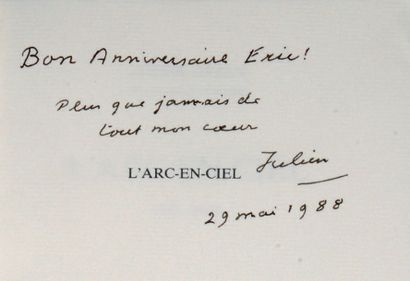 GREEN (Julien) L'arc-en-ciel. 1981-1984. Paris, Seuil, 1988. In-8, broché, en partie...