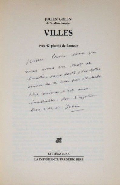 GREEN (Julien) Journal du voyageur. Paris, Seuil, 1990. In-4, reliure éditeur pleine...